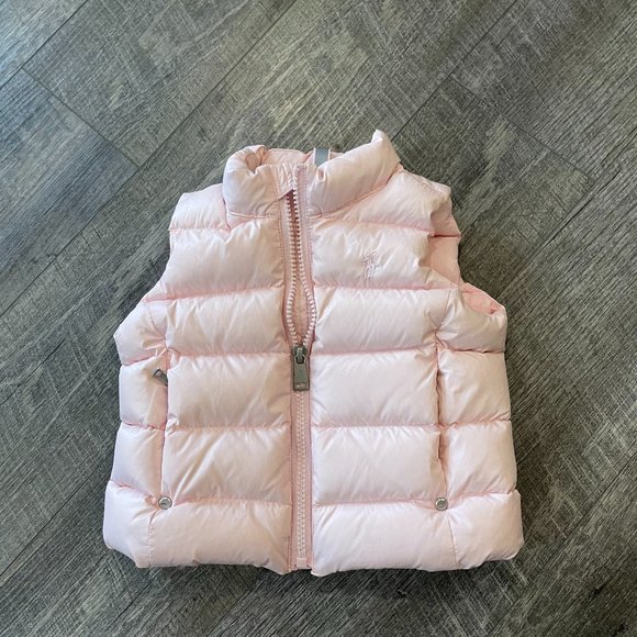 Ralph Lauren kids pink puffer vest size 12m - Picture 1 of 2